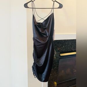 NWT Black Satin Dress